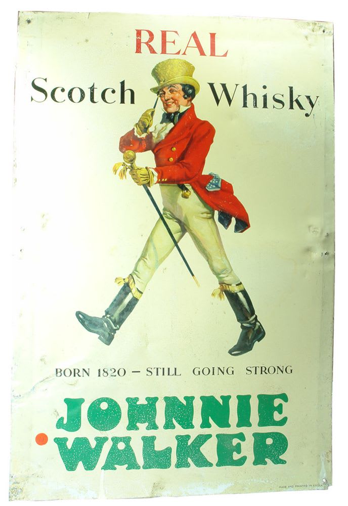Real Scotch Whisky Johnnie Walker Advertising Sign