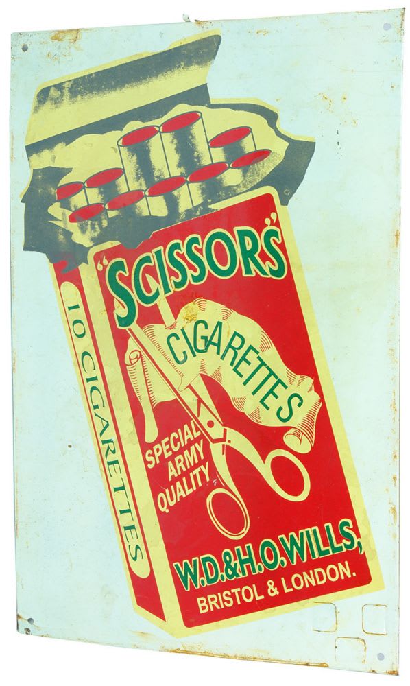 Scissors Cigarettes Wills Bristol London Advertising Sign