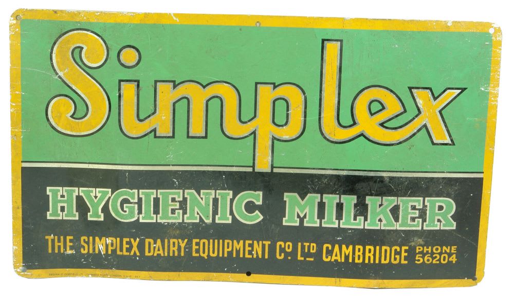 Simplex Hygienic Milker Advertising Sign
