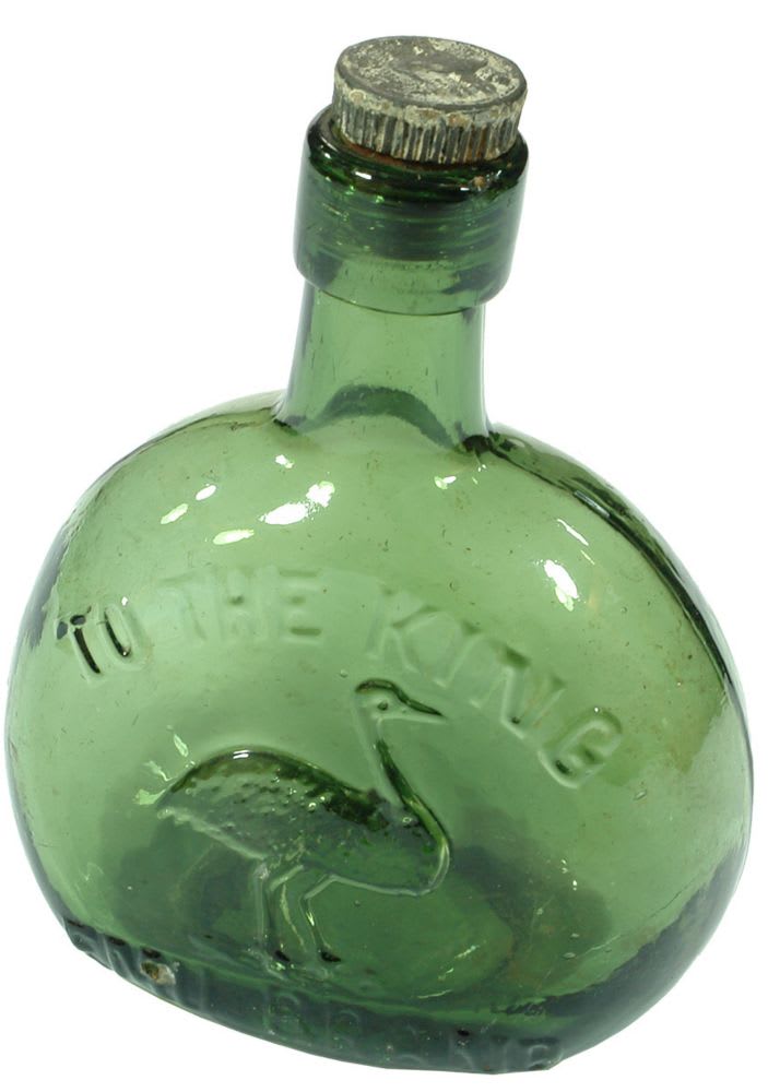 To the King Emu Green Glass Wine Bottle