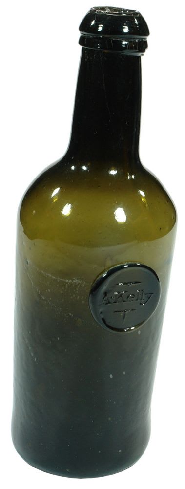 Kelly Black Glass Seal Wine Bottle