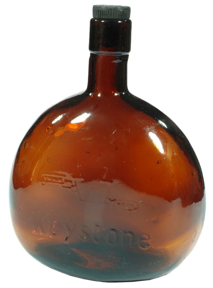 Keystone Amber Glass Wine Bottle