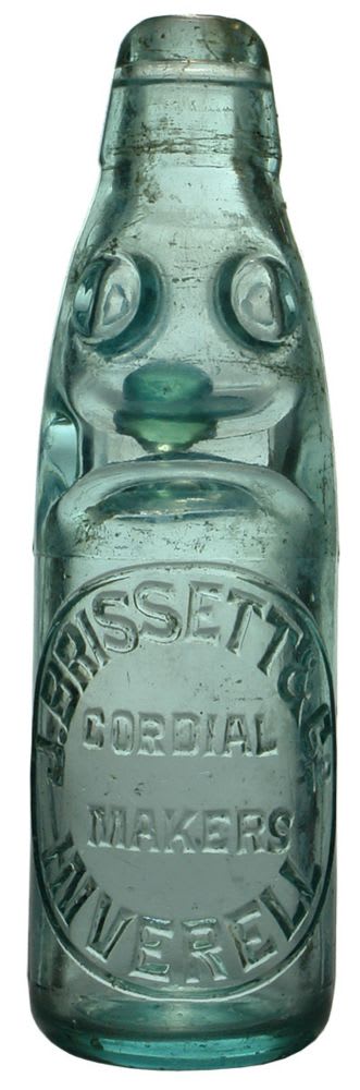Brissett Cordial Makers Inverell Codd Bottle