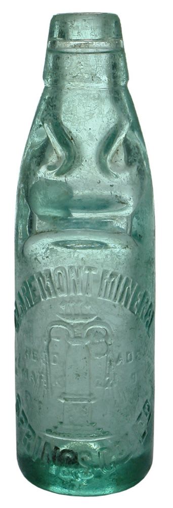Claremont Mineral Springs Fountain Codd Bottle