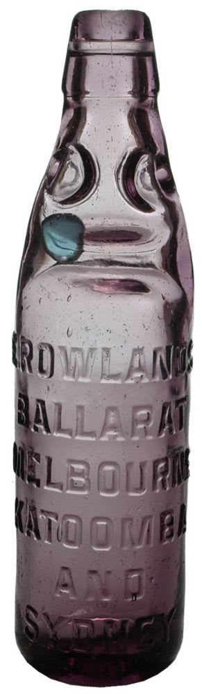 Rowlands Ballarat Melbourne Katoomba Sydney Amethyst Codd Bottle
