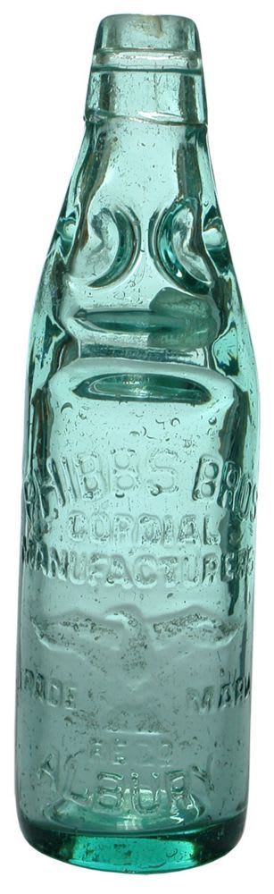 Phibbs Brothers Cordial Manufacturers Eagle Albury Codd Bottle