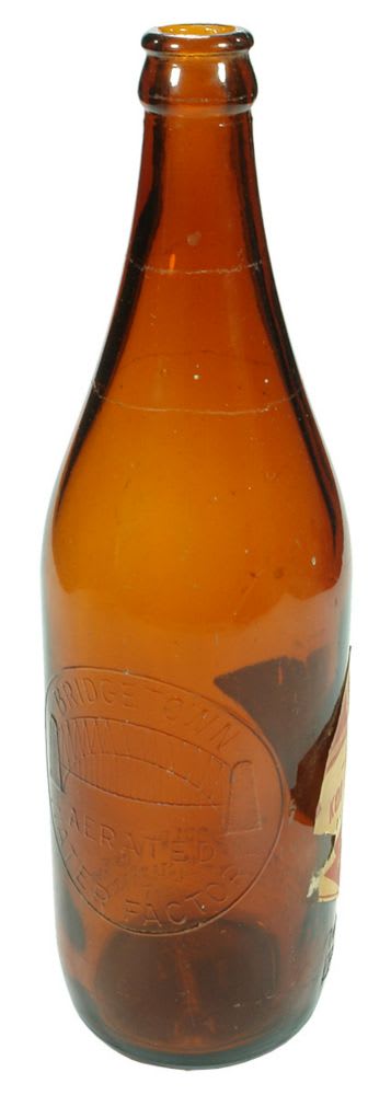 Bridgetown Aerated Waters Amber Glass Crown Seal Bottle
