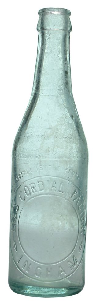 Lee's Cordial Factory Ingham Crown Seal Bottle