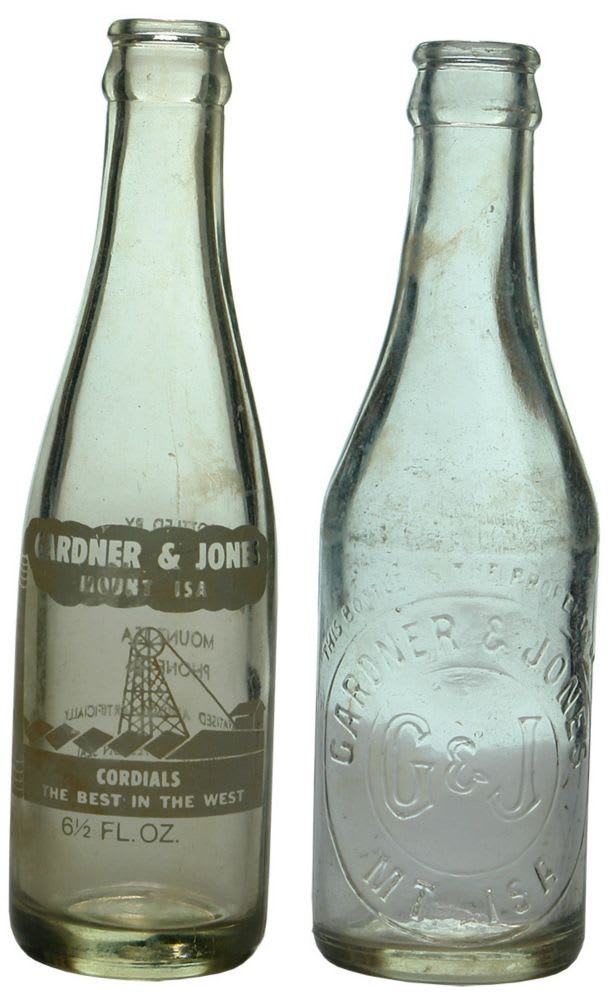 Gardner Jones Mt Isa Crown Seal Soda Bottles