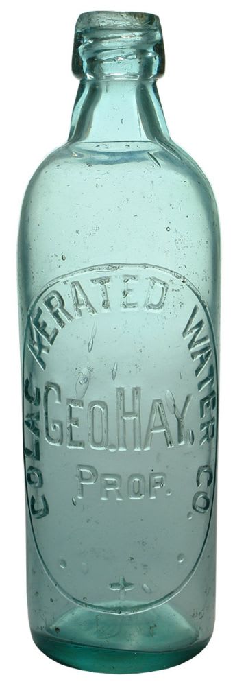 Colac Aerated Water George Hay Riley Patent Bottle