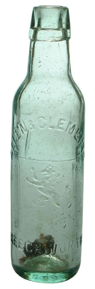 Allen Clements Beechworth Lion Lamont Soda Bottle