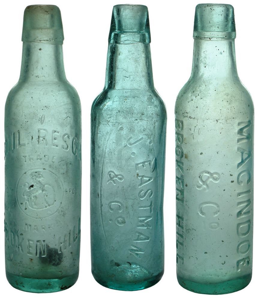 Broken Hill Lamont Patent Soda Bottles