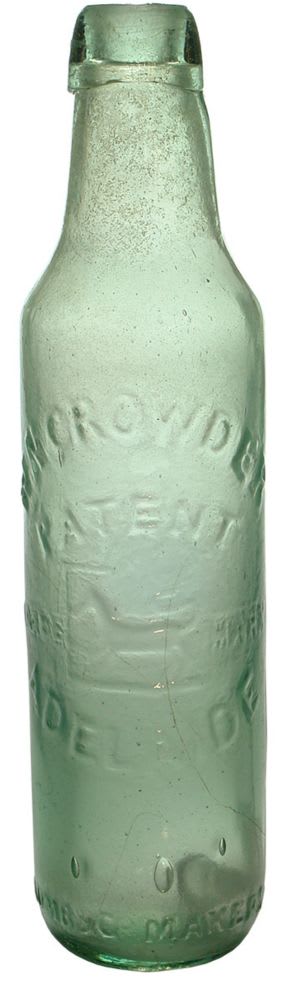 Crowder Patent Adelaide Glass Stopper Lamont Bottle