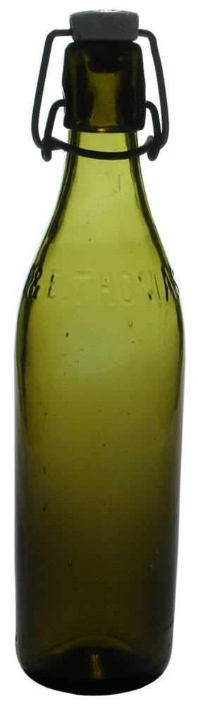Thomas Inverell Green Glass Lightning Stopper Bottle