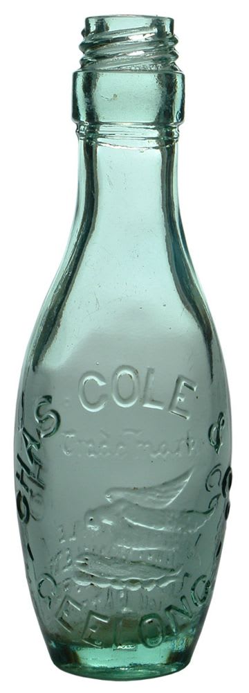 Chas Cole Geelong Heron Fish Nash Patent Bottle