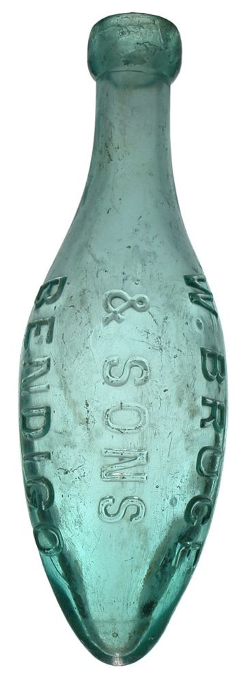 Bruce Sons Bendigo Old Torpedo Soda Bottle