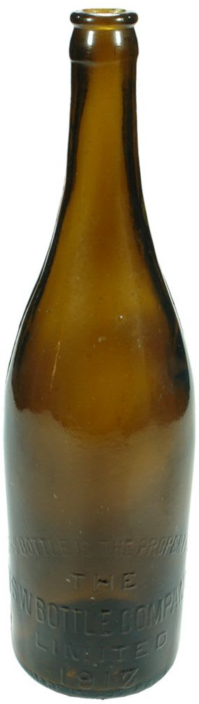 NSW Bottle Company 1917 Green Amber Bottle