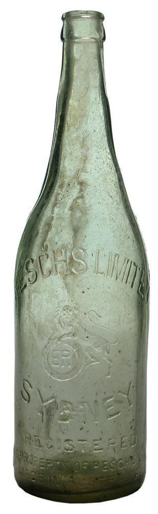 Resch's Limited Sydney Lion Crown Seal Beer Bottle