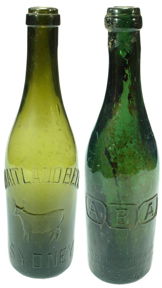 Maitland ABA Green Beer Antique Bottles