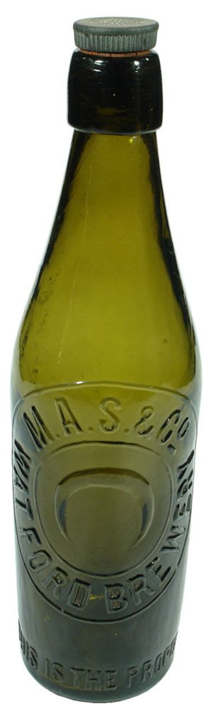MAS Watford Brewery Green Internal Thread Bottle