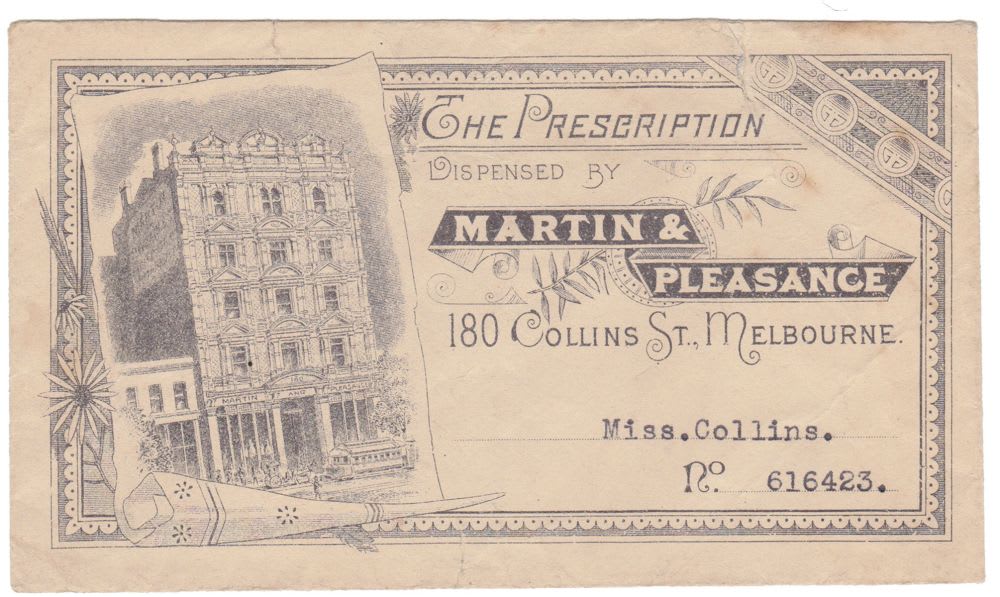 Martin Pleasance Melbourne Chemsit Prescription Envelope