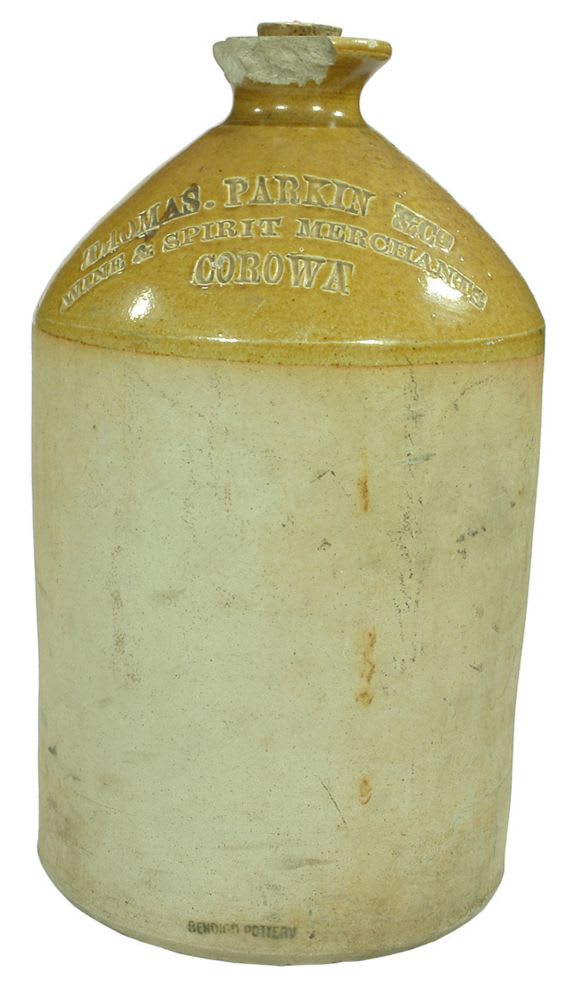 Thomas Parkin Corowa Impressed Stoneware Demijohn