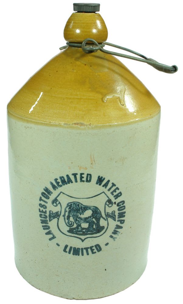 Launceston Aerated Waters Elephant Stoneware Demijohn