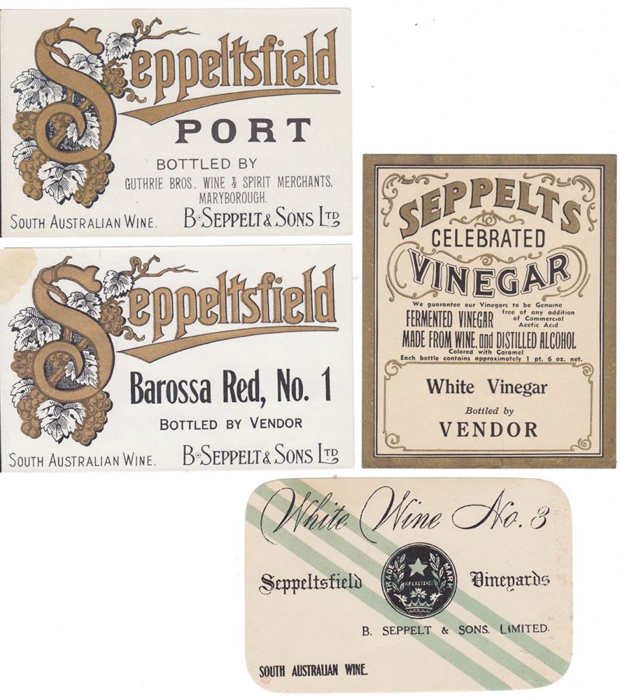 Seppelt Wine Vinegar Ephemera Labels
