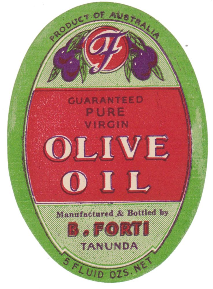 Forti Tanunda Virgin Olive Oil Label