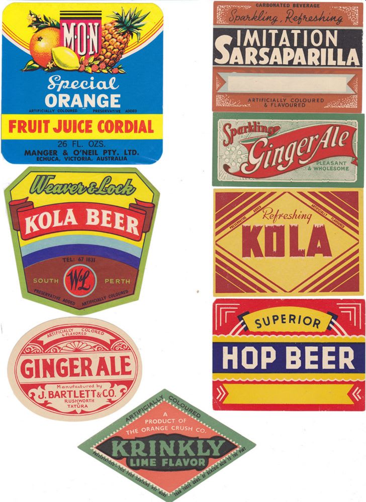 Group Cordial Soft Drink Labels