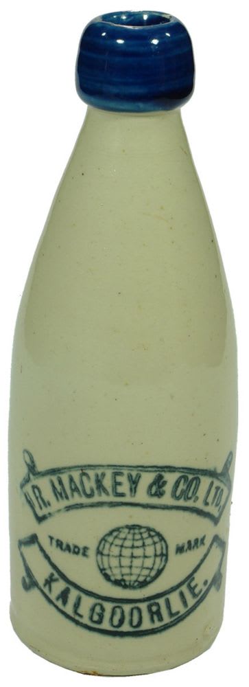 Mackey Globe Kalgoorlie Blue Lip Ginger Beer Bottle