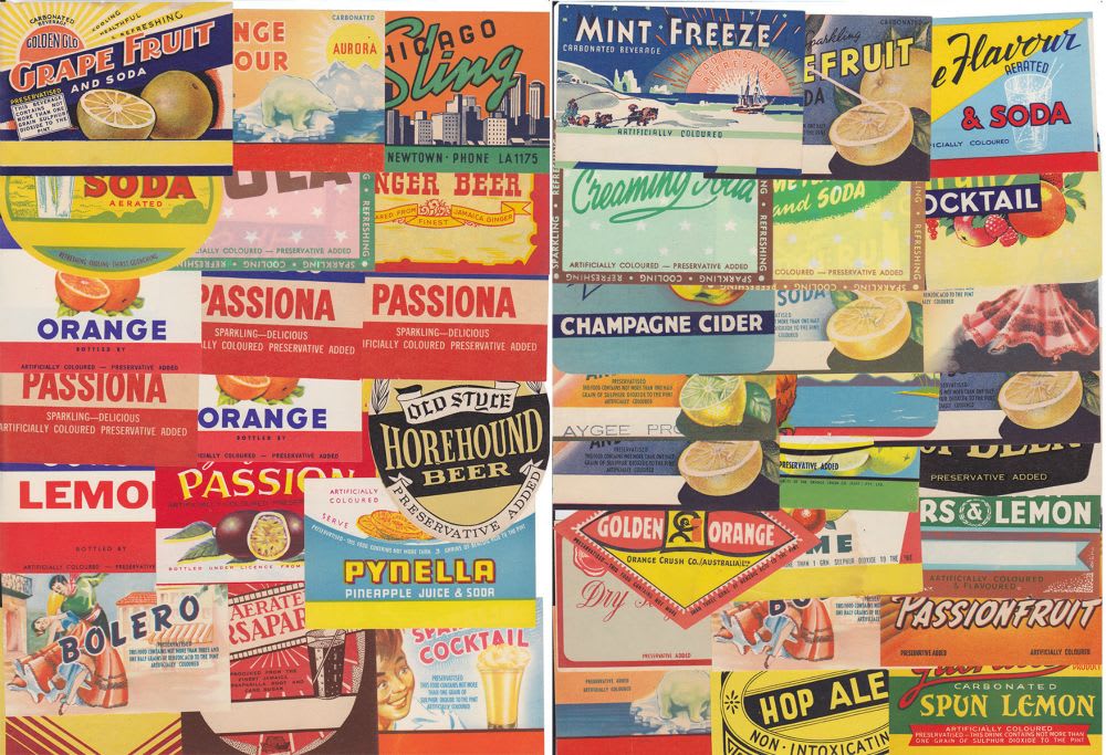 Group Vintage Generic Soft Drink Labels