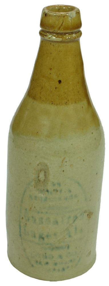 Lord Sassafras Lager Ale Hobart Stoneware Bottle