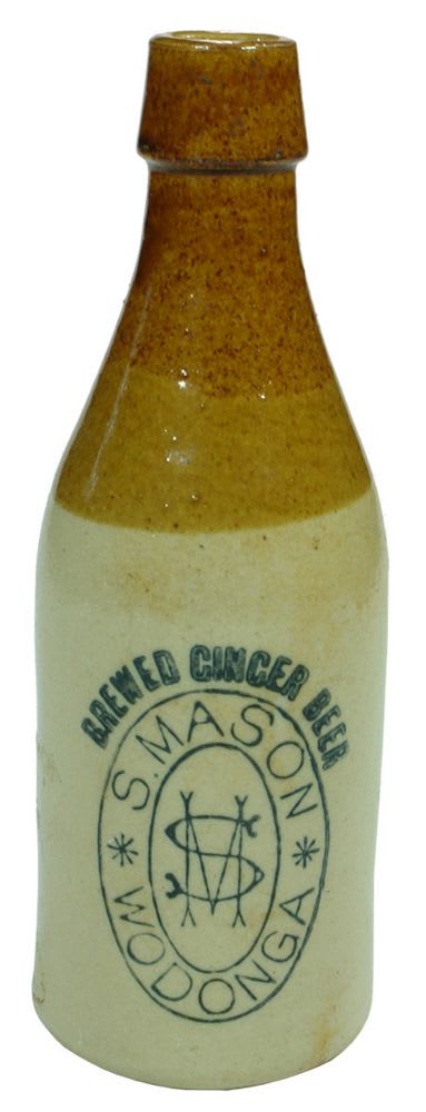 Mason Wodonga Brewed Ginger Beer Stoneware Bottle