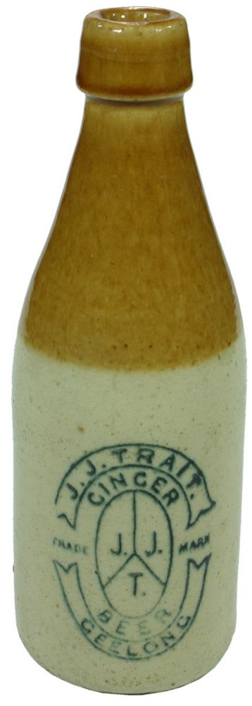 Trait Geelong Stoneware Ginger Beer Bottle