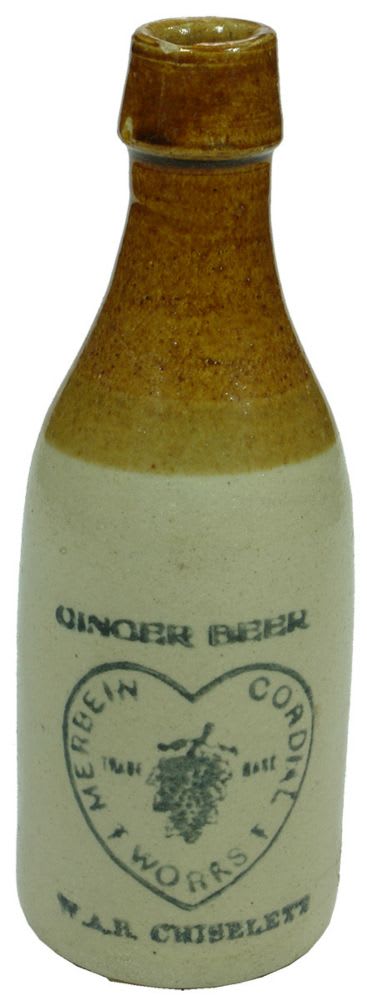 Chiselett Grapes Merbein Cordial Works Ginger Beer Bottle