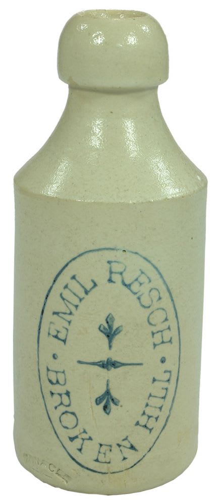 Emil Resch Broken Hill Stoneware Ginger Beer Bottle