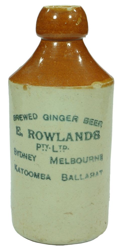 Rowlands Sydney Melbourne Katoomba Ballarat Ginger Beer Bottle