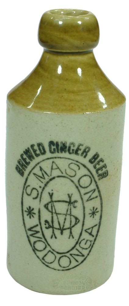 Mason Wodonga Brewed Ginger Beer Stoneware Bottle