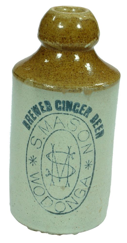 Mason Wodonga Brewed Ginger Beer Stoneware Bottle