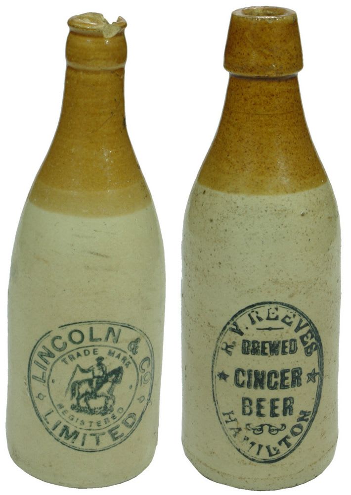 Australian Stoneware Ginger Beer Antique Bottles