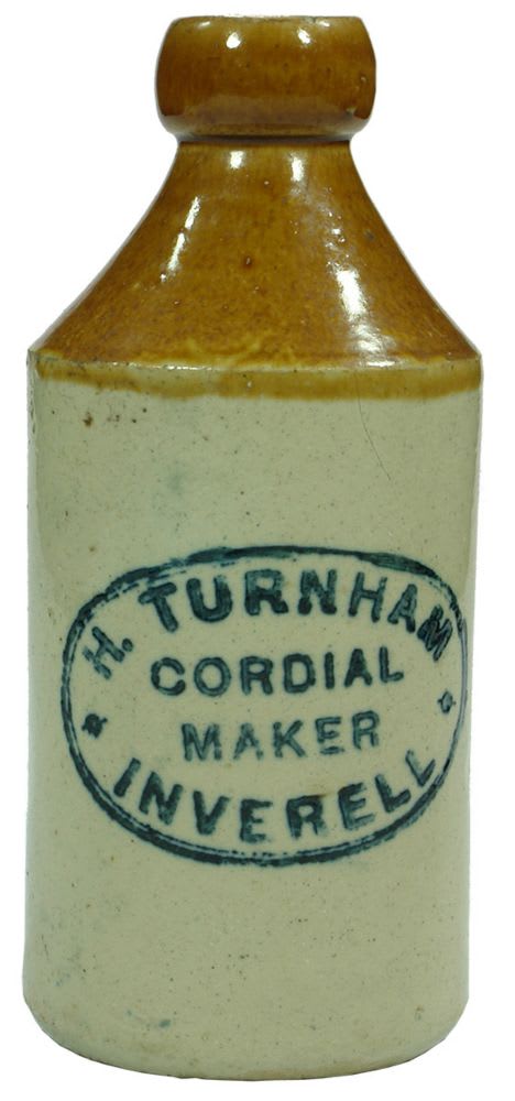 Turnham Cordial Maker Inverell Stoneware Ginger Beer Bottle