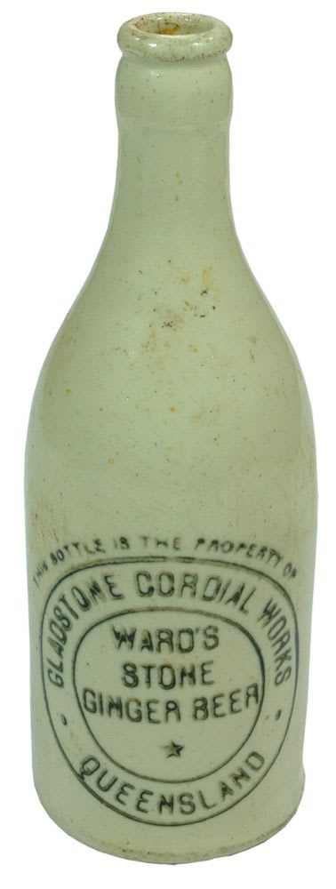 Gladstone Cordial Works Ward's Queensland Stoneware Bottle