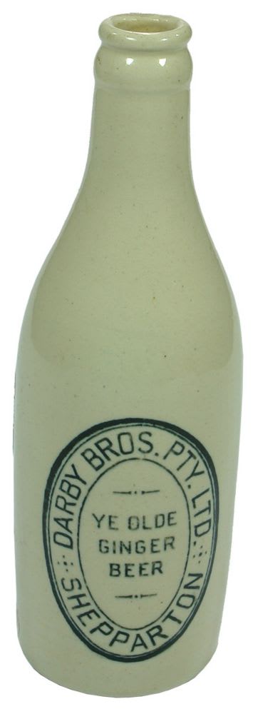 Darby Bros Shepparton Stoneware Ginger Beer Bottle