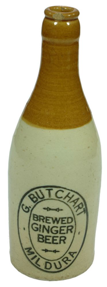 Butchart Mildura Brewed Ginger Beer Stoneware Bottle