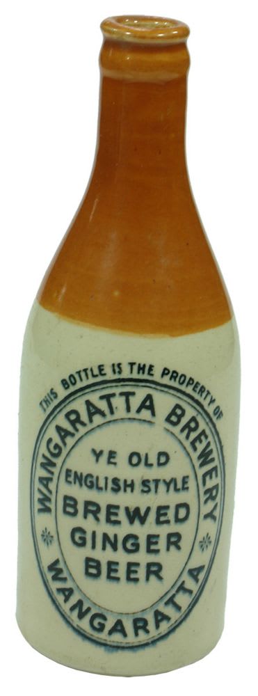 Wangaratta Brewery Ye Old English Style Brewed Ginger Beer Bottle