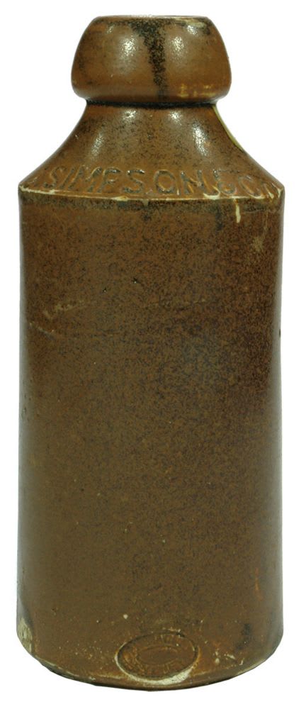 Simpson Impressed Stoneware Ginger Beer Bottle