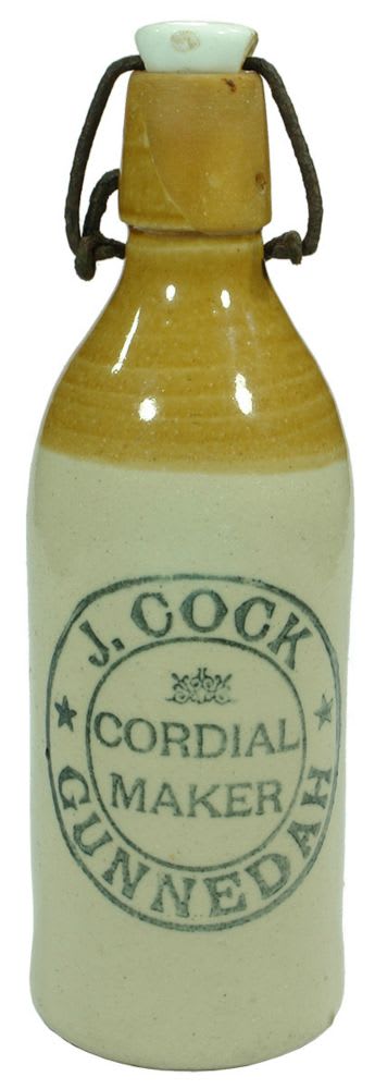 Cock Cordial Maker Gunnedah Stoneware Ginger Beer