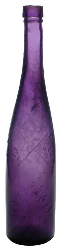 Amethyst Cordial Tree Vines Antique Bottle