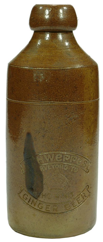 Schweppes King Impressed Stoneware Ginger Beer Bottle